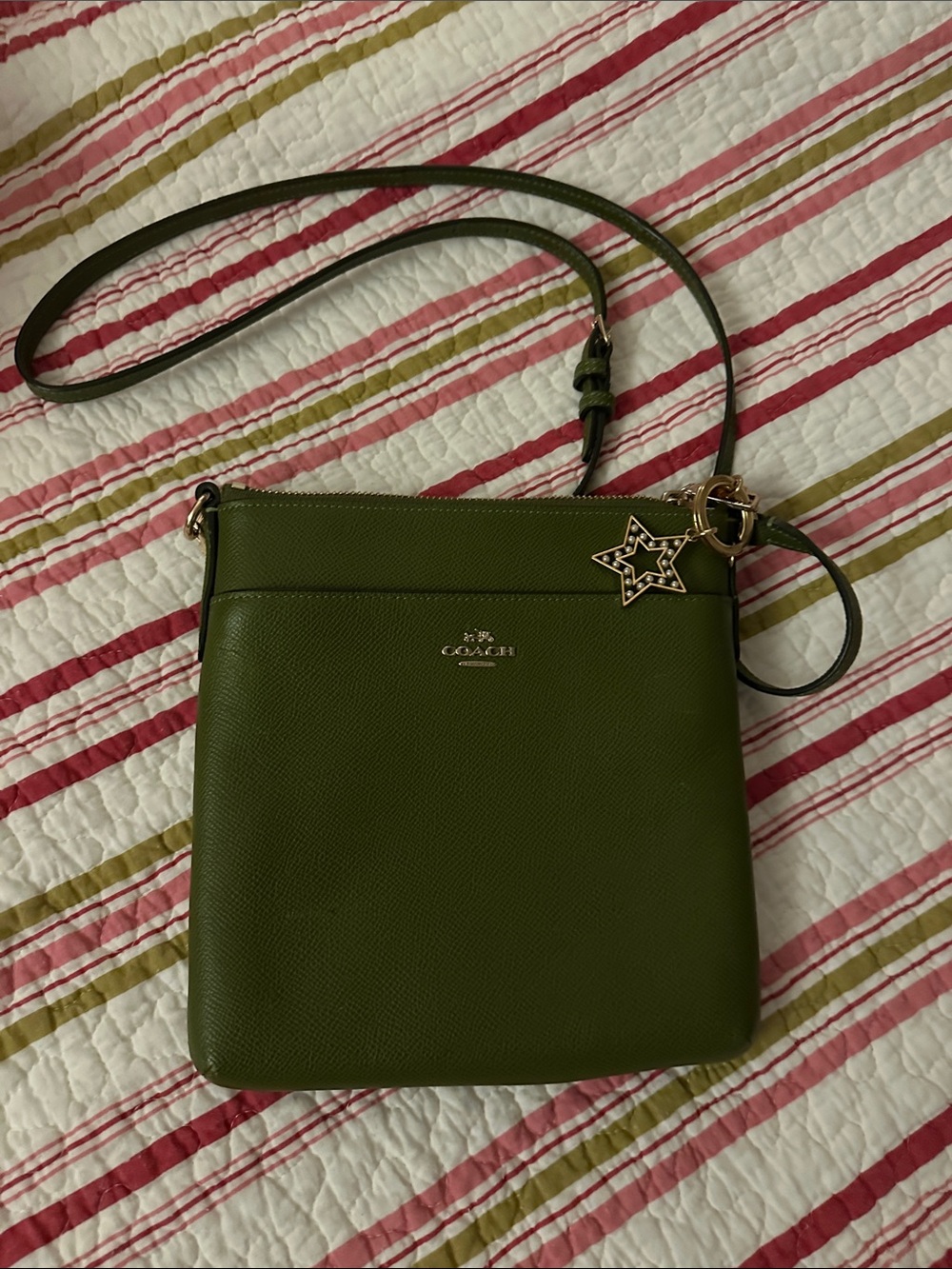 Coach Olive Green Crossbody with Star Charm